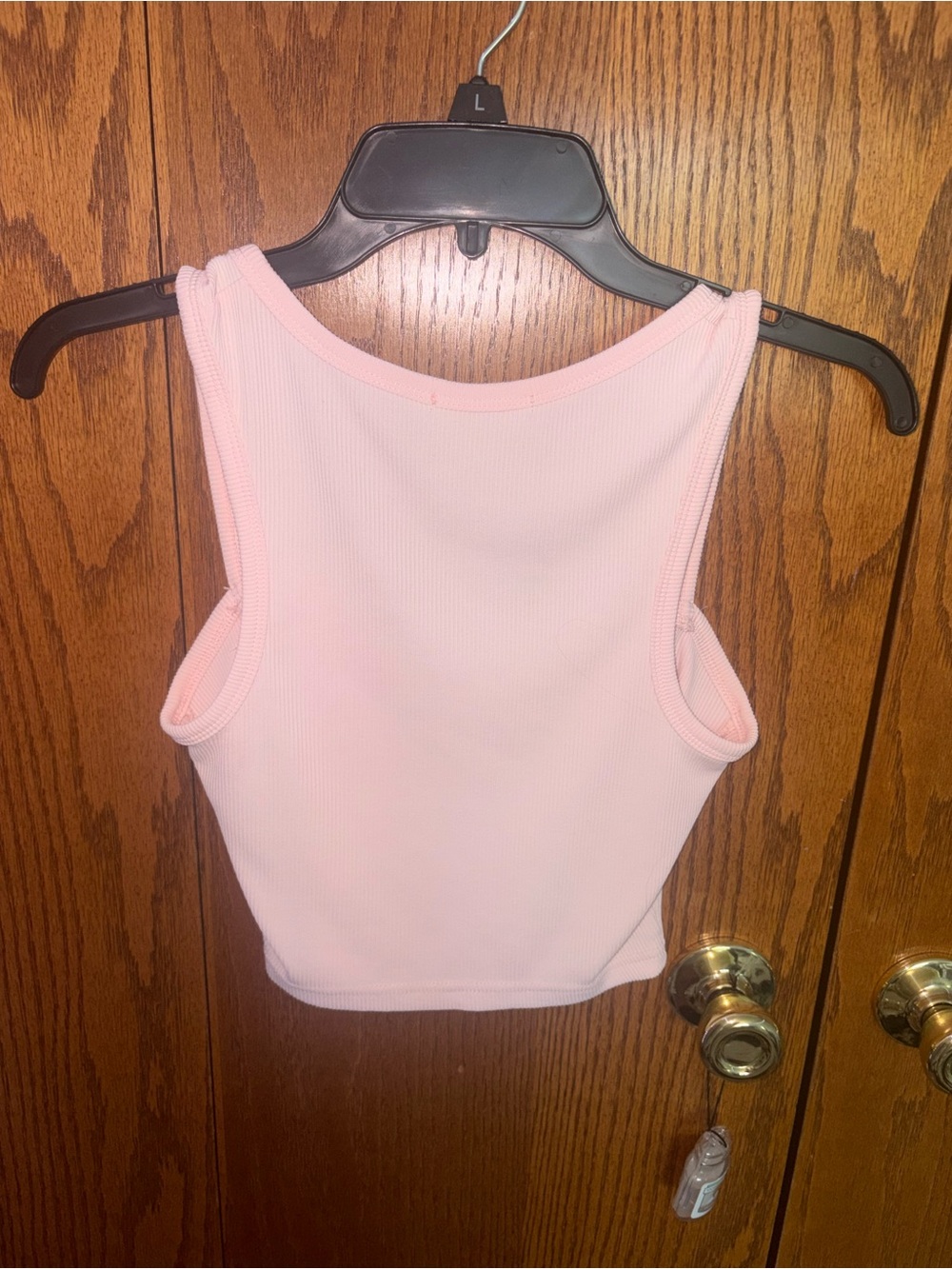 Pink Ribbed Square Neck Tank Top - Picture 3 of 3